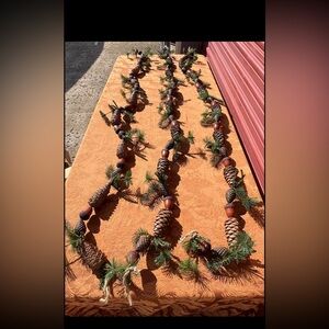 🍂 Rustic Pinecone & Acorn Garland with Greenery – Lodge Cabin Farmhouse Decor